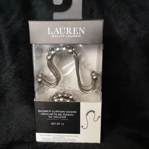 NEW Ralph Lauren Metallic Shower Curtain Hooks Rust Resistant Roller Ball (12)